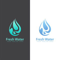 gradient color fresh water drop logo