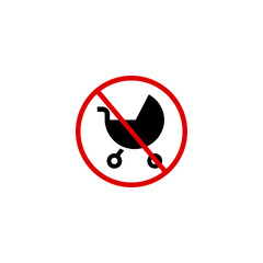 No Baby Carriage Sign. Vector sign eps 10.
