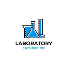 Flask logo for Laboratory, chemistry, chemical research laboratory, science, biotechnology logo design concepts.