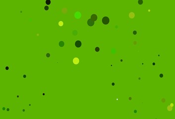 Light Green vector background with bubbles.