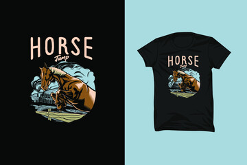 Horse Jump For T-shirt Design