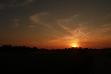 Beautiful light from sunrise in the morning