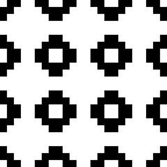 Inca crosses seamless pattern. Ethnic ornament. Folk background. Geometric wallpaper. Grid image. Tribal motif. Ancient mosaic. Digital paper, web design, textile print, abstract. Vector artwork.