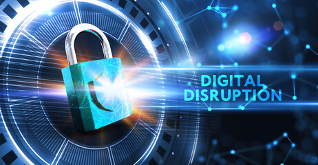 Cyber security data protection business technology privacy concept. Digital disruption
