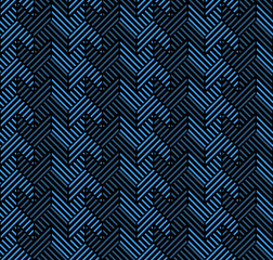 The Seamless Blue Striped Decorated Arrows Patterns