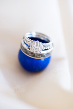 Wedding Bands On Blue Gum Ball