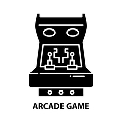 arcade game icon, black vector sign with editable strokes, concept illustration
