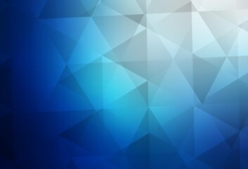 Fototapeta premium Dark BLUE vector polygonal background.