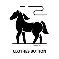 clothes button sign icon, black vector sign with editable strokes, concept illustration