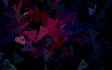 Obraz premium Dark Pink, Red vector backdrop with lines, triangles.