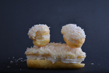 coconut eclairs dessert