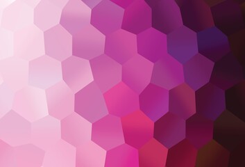 Light Pink vector texture with colorful hexagons.