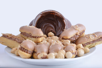 hazelnut eclairs dessert