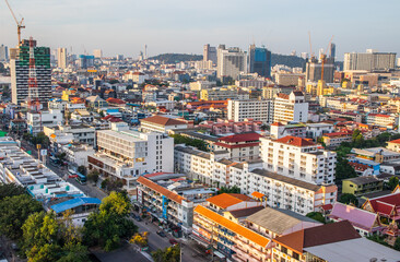 Fototapeta na wymiar the cityscape of Pattaya Thailand Asiain the early morning