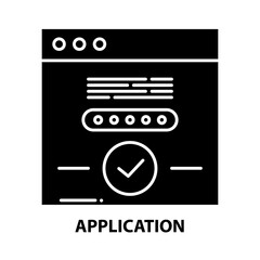 application icon, black vector sign with editable strokes, concept illustration