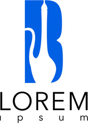 b logo building , sea