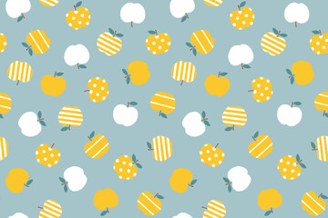 リンゴ　シームレスパターン・テキスタイル