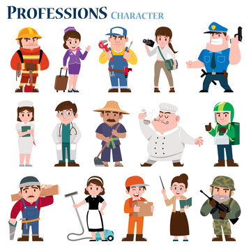 Vector illustration of Professions cartoon Character