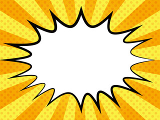 集中線と爆発フレーム　黄色