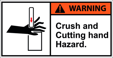 Beware of the danger of grinding and cutting your hands.Vector,Warning