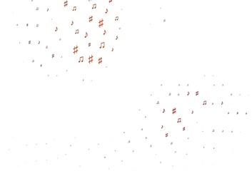 Light Red vector template with musical symbols.
