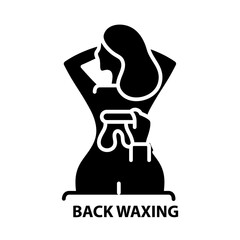 back waxing icon, black vector sign with editable strokes, concept illustration
