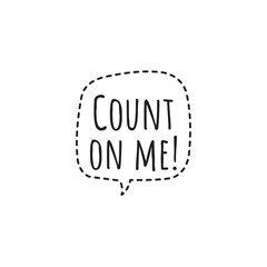 ''Count on me'' Lettering