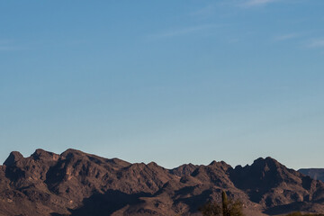 An overlooking view of nature along Quartzsite, Arizona