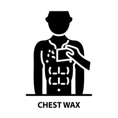 chest wax icon, black vector sign with editable strokes, concept illustration