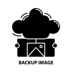 backup image icon, black vector sign with editable strokes, concept illustration