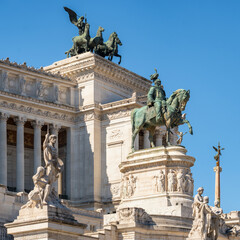 Fototapeta na wymiar Altar of the Fatherland or Monumento Nazionale a Vittorio Emanuele II in Rome