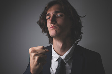 Fototapeta premium Long hair businessman
