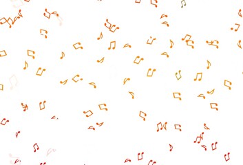 Light Orange vector texture with musical notes.