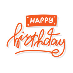 Happy birthday hand draw lettering vector