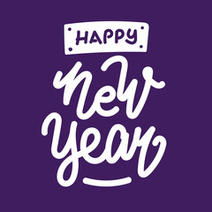 Happy new years hand lettering vector