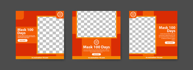 Collection of 100 days of masks covid-19 vaccine social media posts. vaccine for covid-19. for the socialization of the covid-19 virus vaccination.