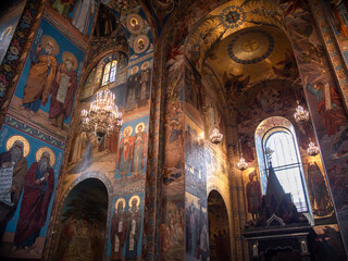 Auferstehungskirche in Sankt Petersburg St. Petersburg in Russland mit Heiligenbildern sakrale Kunst