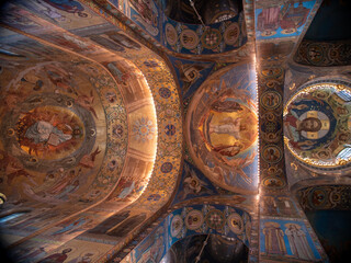 Fototapeta na wymiar Auferstehungskirche in Sankt Petersburg St. Petersburg in Russland mit Heiligenbildern sakrale Kunst