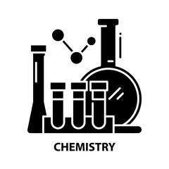 chemistry icon, black vector sign with editable strokes, concept illustration