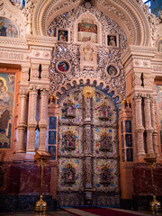 Fototapeta premium orthodoxe russische Blutkirche bzw. Auferstehungskirche in Sankt Petersburg St. Petersburg in Russland an der Neva erbaut 