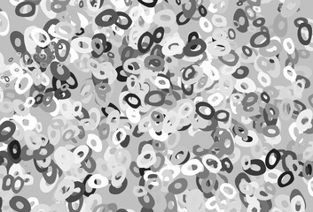 Light Silver, Gray vector background with bubbles.
