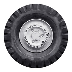 Old Tractor tires isolated on white background