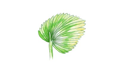Ecology Concepts, Illustration of Licuala Orbicularis Palm, A Tropical Plant Growing in Warm Temperate Climates.
