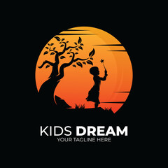 Little kids dream logo design inspiration
