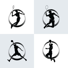 Collection of badminton and basketball logo