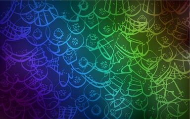 Dark Blue, Green vector background with tasty sweets.