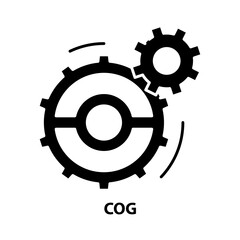 cog icon, black vector sign with editable strokes, concept illustration