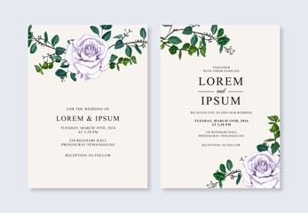 Hand painted watercolor floral for a beautiful wedding invitation template