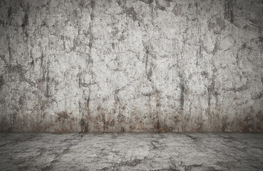 empty room, plaster wall, grey background