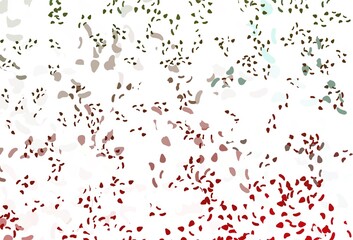 Light Green, Red vector backdrop with abstract shapes.